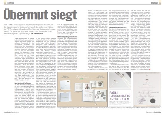 Auszug aus dem Artikel „Übermut siegt“ von Silvia Werfel im Magazin Druck&Medien zum 19. MfG Award.